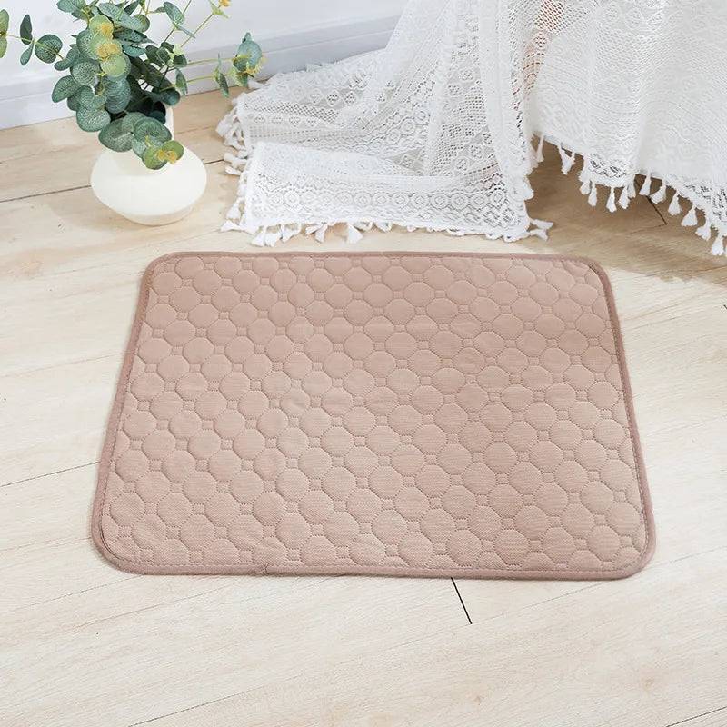 Washable Reusable Dog Pee Pad — Anti-Slip Puppy Training Mat for Home & Car - Khaki / S-50x35cm