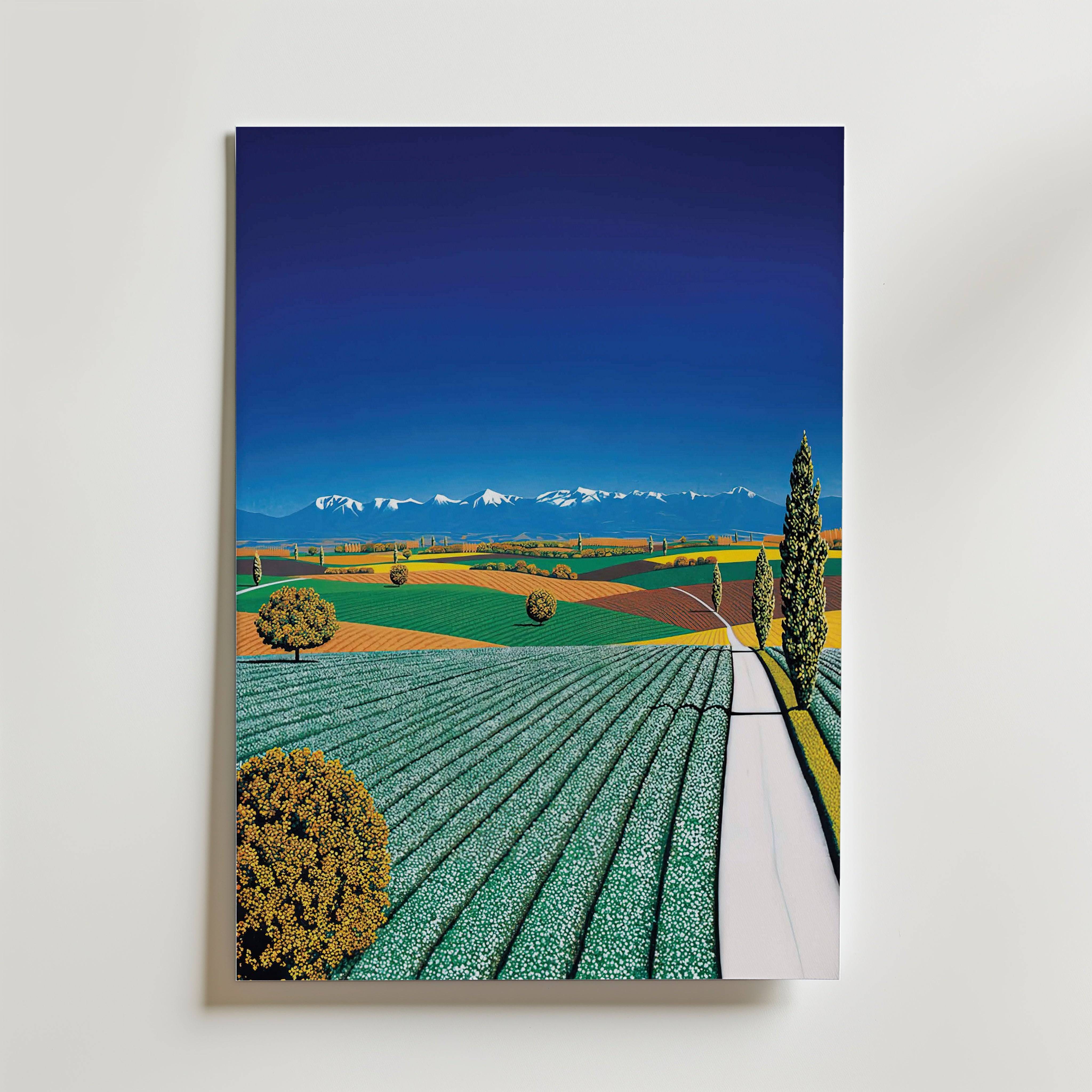 Hiroshi Nagai Painted Fields Poster - Fine Art Poster 40x50 cm Utan passepartout