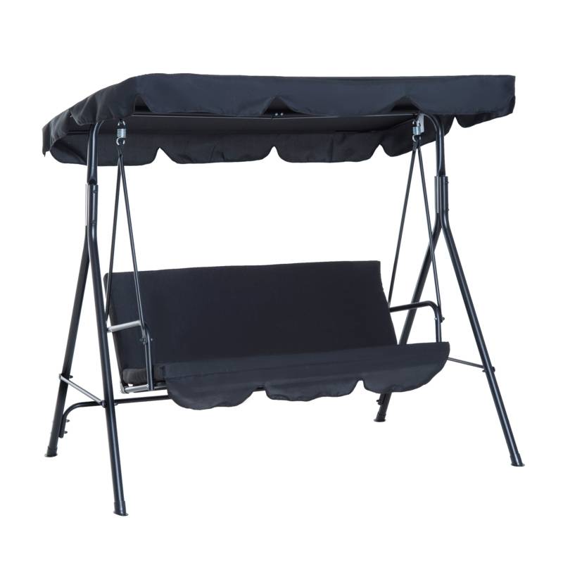 Hammock 3-sits med tipptak stål svart