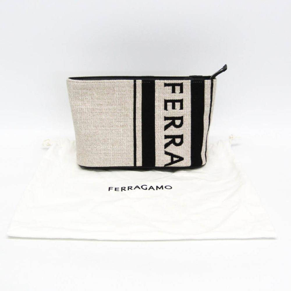 Salvatore Ferragamo Vintage Pouch Stl. - Necessär Från Magasin - Beige (L 15cm x W 23cm x D 8.5cm)