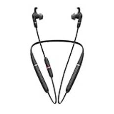 Jabra Evolve 65e In-Ear hörlurar — Unified Communications Optimized Active Noise Cancelling Bluetooth-öronsnäckor med halsband för trådlösa samtal, musik och vibrerande varningar — svart