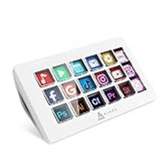 KUIYN AKP153 Studio Deck, Stream Controller, 15 Macro Keys, Trigger Actions in Apps and Software Like OBS, Twitch, ​YouTube, Custom Console for Live Streaming, Photo and Video Editing, PC/Mac (White)