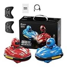 Générique Multiplayer Bumper Car Remote Control, Remote Control Bumper Car for Kids, Two-Player Bumper Car Racing Toys med utkastfunktioner, 11,5 x 14,5 x 7,5 cm multiplayer stötfångare bil och
