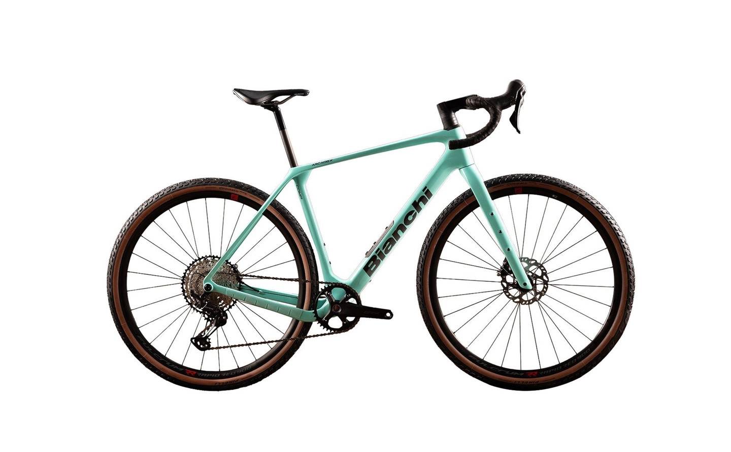 Bianchi Arcadex Comp Gravelbike Kolfiber, GRX 610/822, Velomann - Celeste (M)