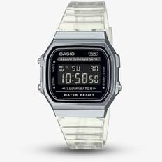 Casio Unisex Clear Rubber Strap Digital Watch A168XES-1BEF