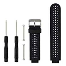 Fit-power Garmin Forerunner 235 klockarmband i mjukt silikon, ersättningsarmband för Garmin Forerunner 235/220/230/620/620/630/735 Smart Watch (svart och vit)