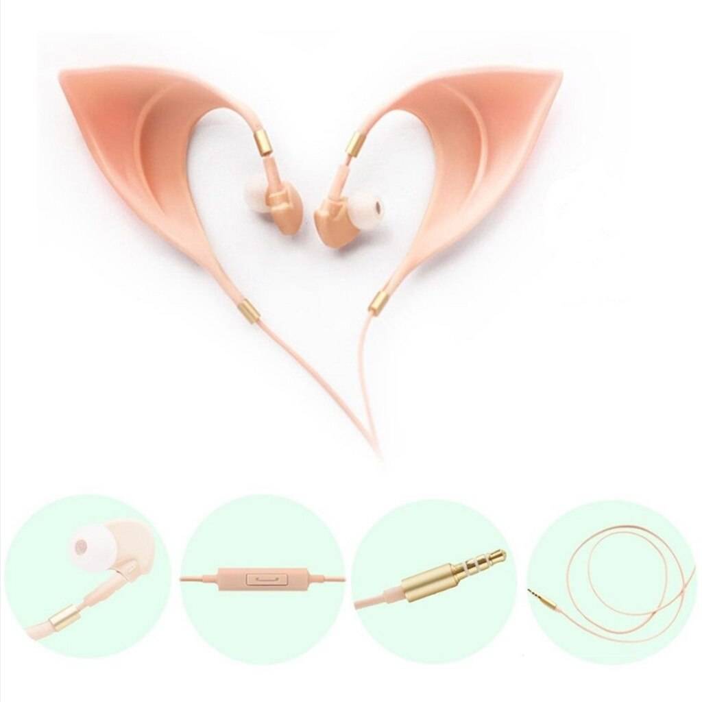 Elf earbuds hörlurar in-ear hörlurar handsfree headset med mikrofon för huawei xiaomi samsung elf ears for barn