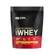 ON Gold Standard 100% Whey för muskelbyggnad och återhämtning, proteinpulver med låg sockerhalt och naturligt förekommande glutamin och BCAA-aminosyror, Banana Cream-smak, 15 portioner, 450 g