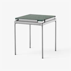 Andtradition Sett LN11-LN13 Sofa- & Sidebord Dark chrome frame  w. Verde Guatemala  marble top LN11 Sidobord
