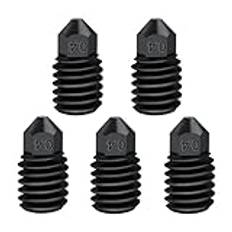 IdeaFormer 5 st 0,4 mm 3D-skrivare härdat stålmunstycke för bambulab P1P P1S X1 X1C X1E, extruder Hotend härdat stålmunstycke för Bambu Lab