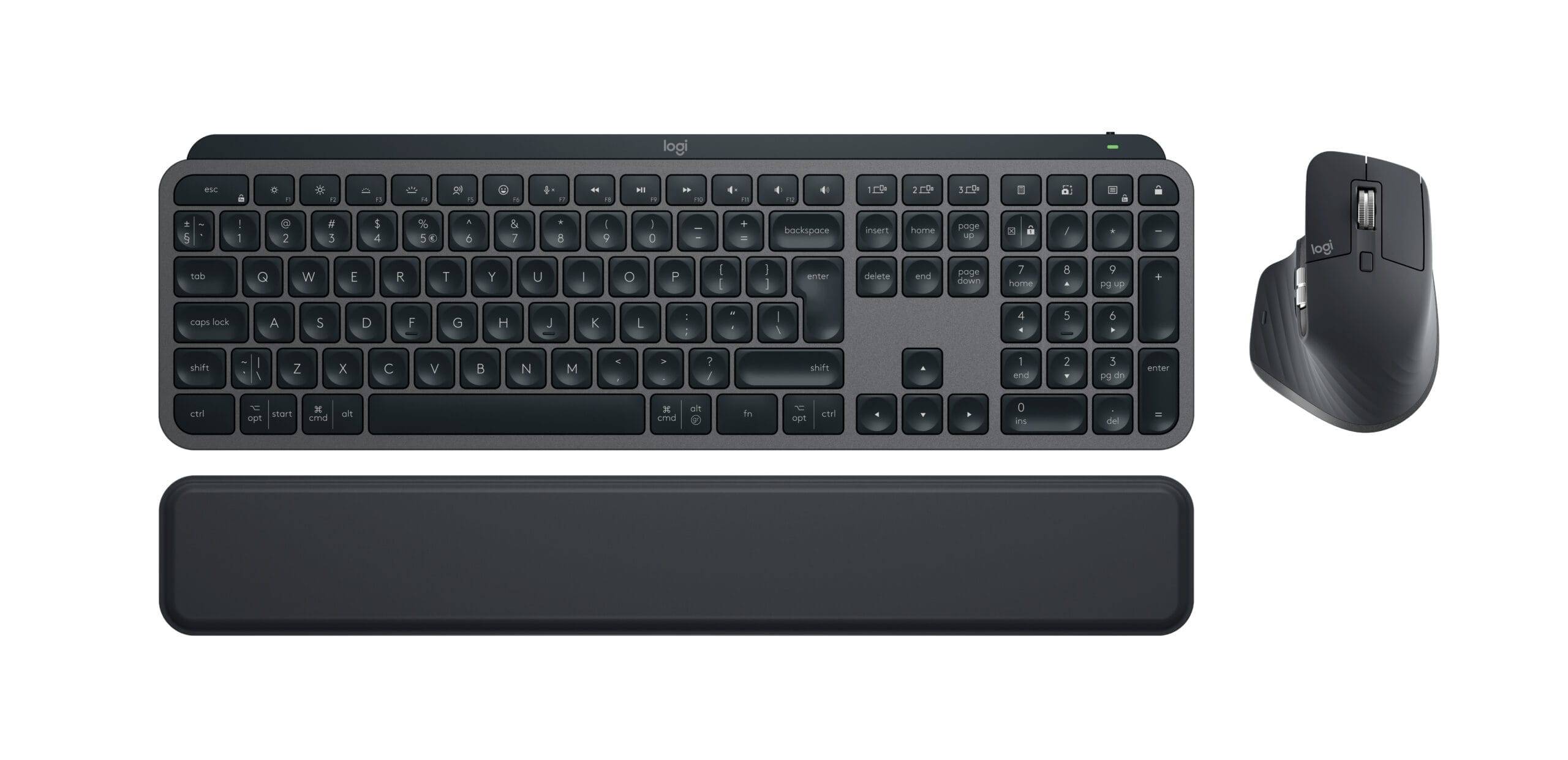 Logitech MX Keys S Combo tastatur Mus inkluderet RF trådløs + Bluetooth QWERTY US International Grafit