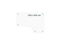 (ComputerSalg) Skrivebord DNA, Hvid 1600x1200 mm Højre I-ben/Hvid