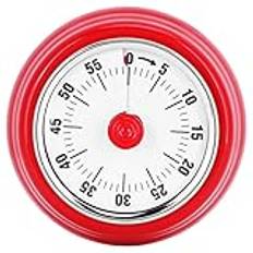 Magnetisk Timer, Kökstimer Magnet 60 Min Countdown Kök Manuell Mekanisk Timer med Bottenmagnetdesign för Hemköksrestaurang (Visuell timer: Röd (ingen logotyp))