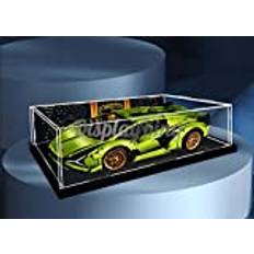 DK DISPLAYKING Displayfodral i akryl för Lego Lamborghini Sián FKP 37 42115 (Lego-set ingår inte) (med temabakgrund)