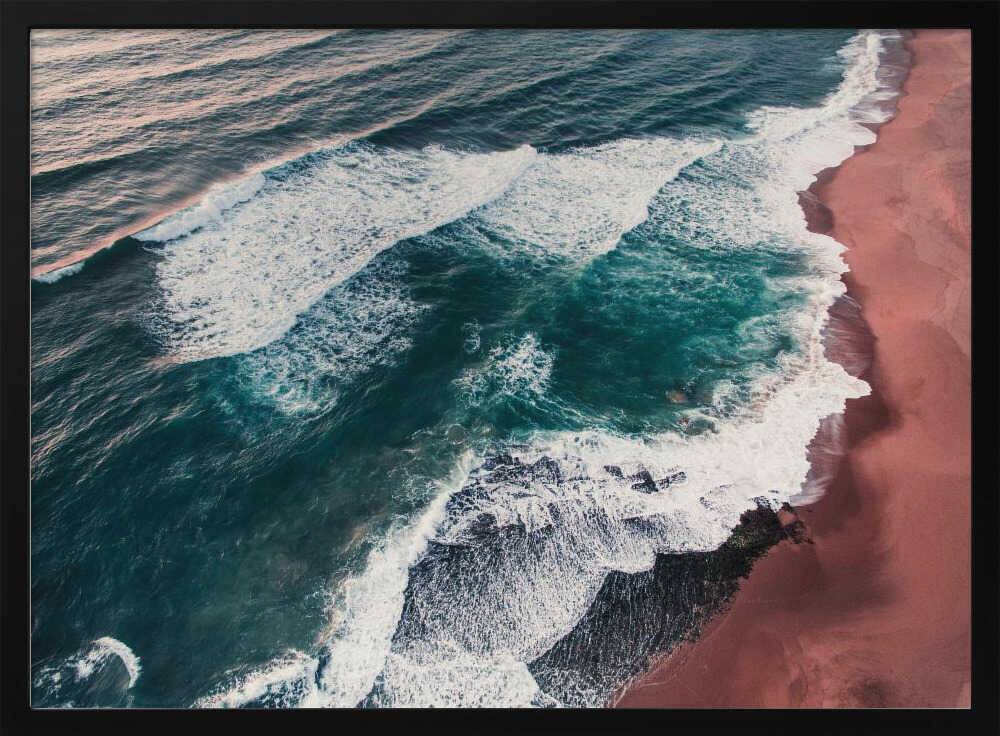 Breathtaking Aerial View Of Ocean Waves Poster - 40x30 cm / 16x12″