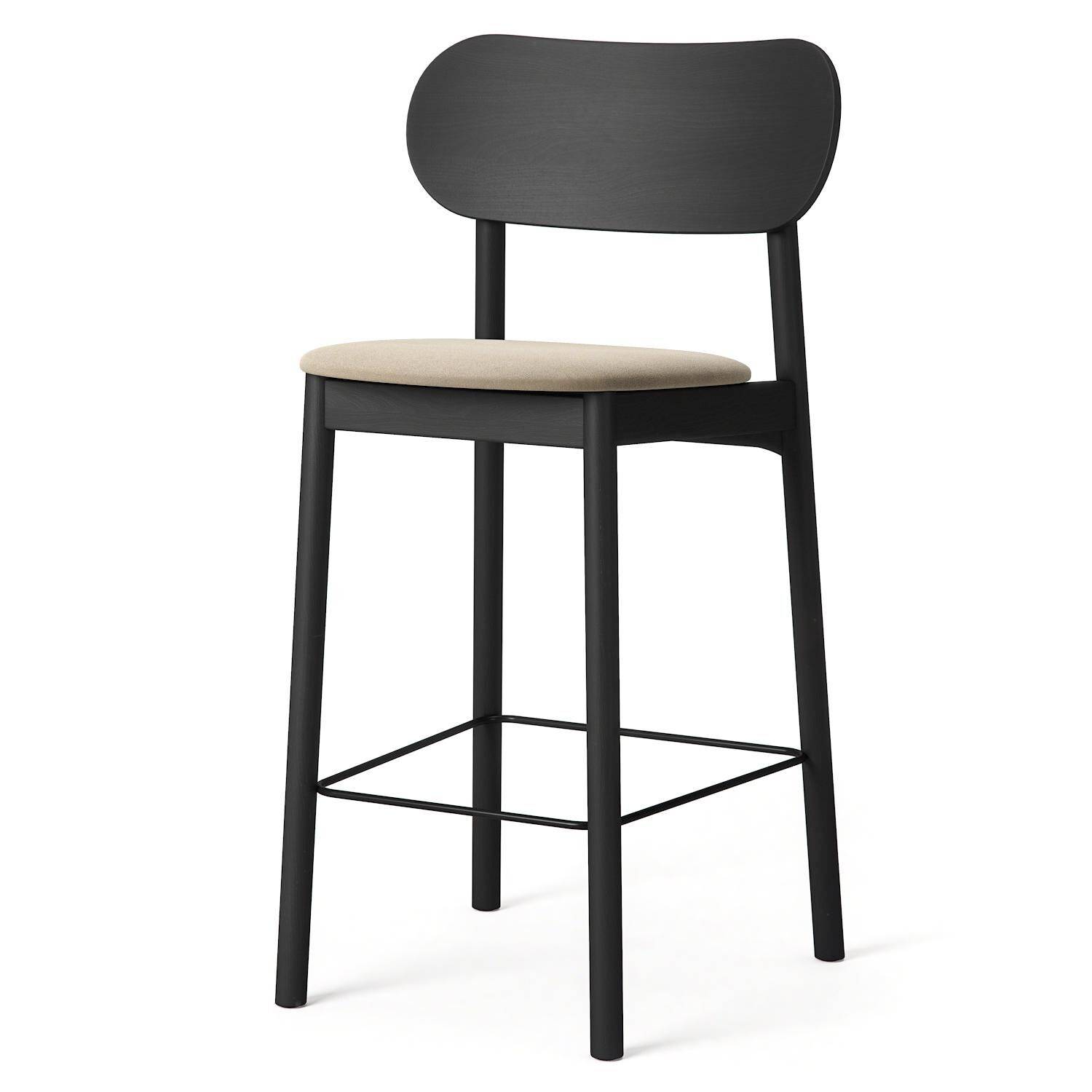 Elephant Barstol Sort/Beige Fløjl