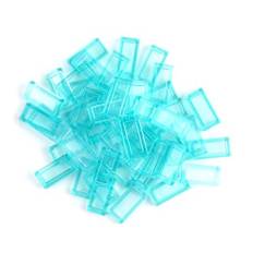 LEGO® CITY - 50 Fliesen (1x2 Noppen) in Hellblau Transparent - Konstruktionszubehör für LEGO® Bauprojekte, LEGO® MOCs & LEGO® Sets - LEGO® Bausteine