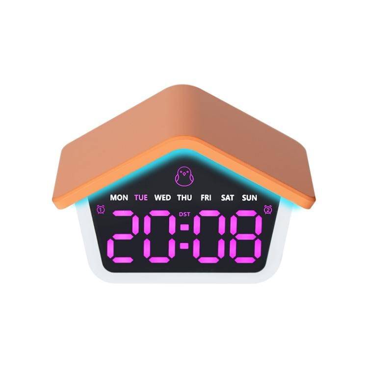 Digital väckarklocka med 8-färgers nattlampa - Orange / LED-väckarklocka med nattlampa