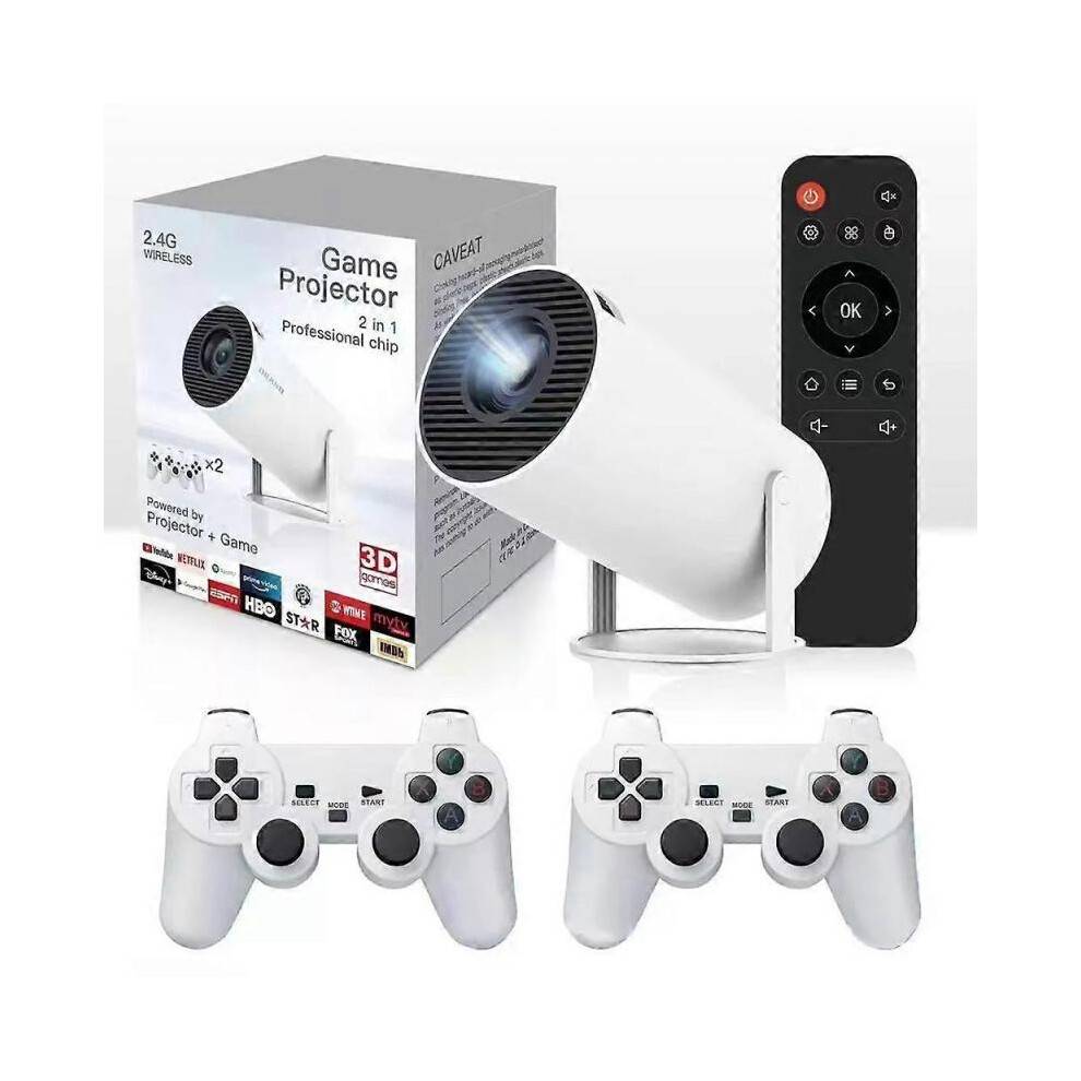 (EU PLUG) Cinemaster Pro-4k Smart Movie Projector Games Combo Video Games with 2Controller