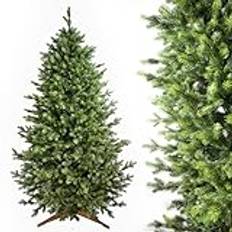 EVERGREEN TREE® Konstgjord Julgran 230 cm – naturtrogen 100% formgjuten julgran med trästativ, tillverkad i EU – Christmas Tree