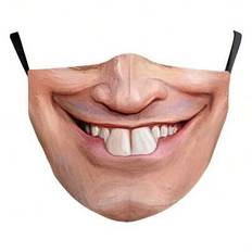 1 st. slumpmässig rolig ansiktsmask - Inkluderar olika uttryck (glad, förvånad, arg, tungan ute) - Halloween-kostymmask i lätt tyg, lämplig för vuxna - Multifärgad (En-Storlek)