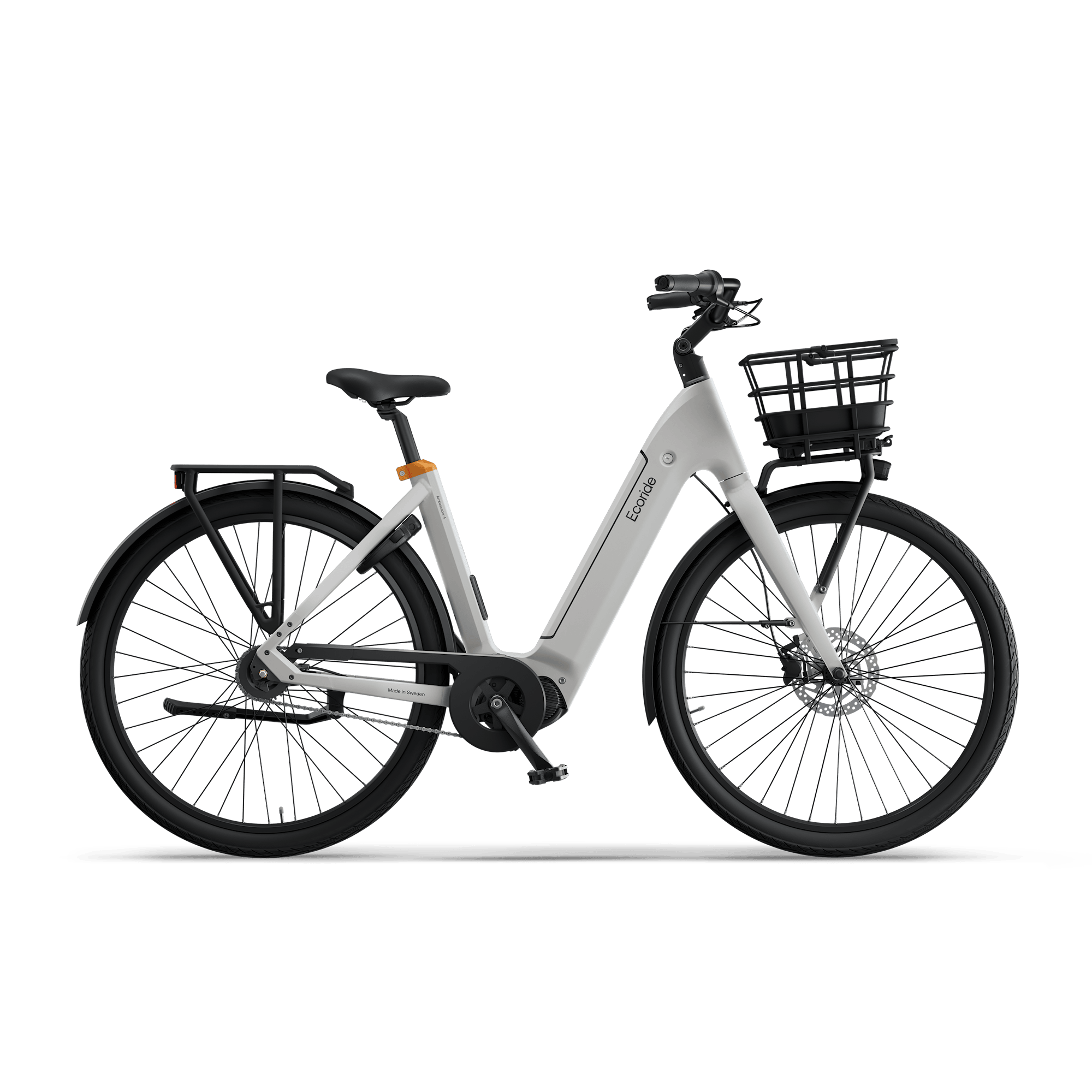 Ecoride Ambassador 4 Elcykel Mittmotor Kedja Fotbroms Vit S