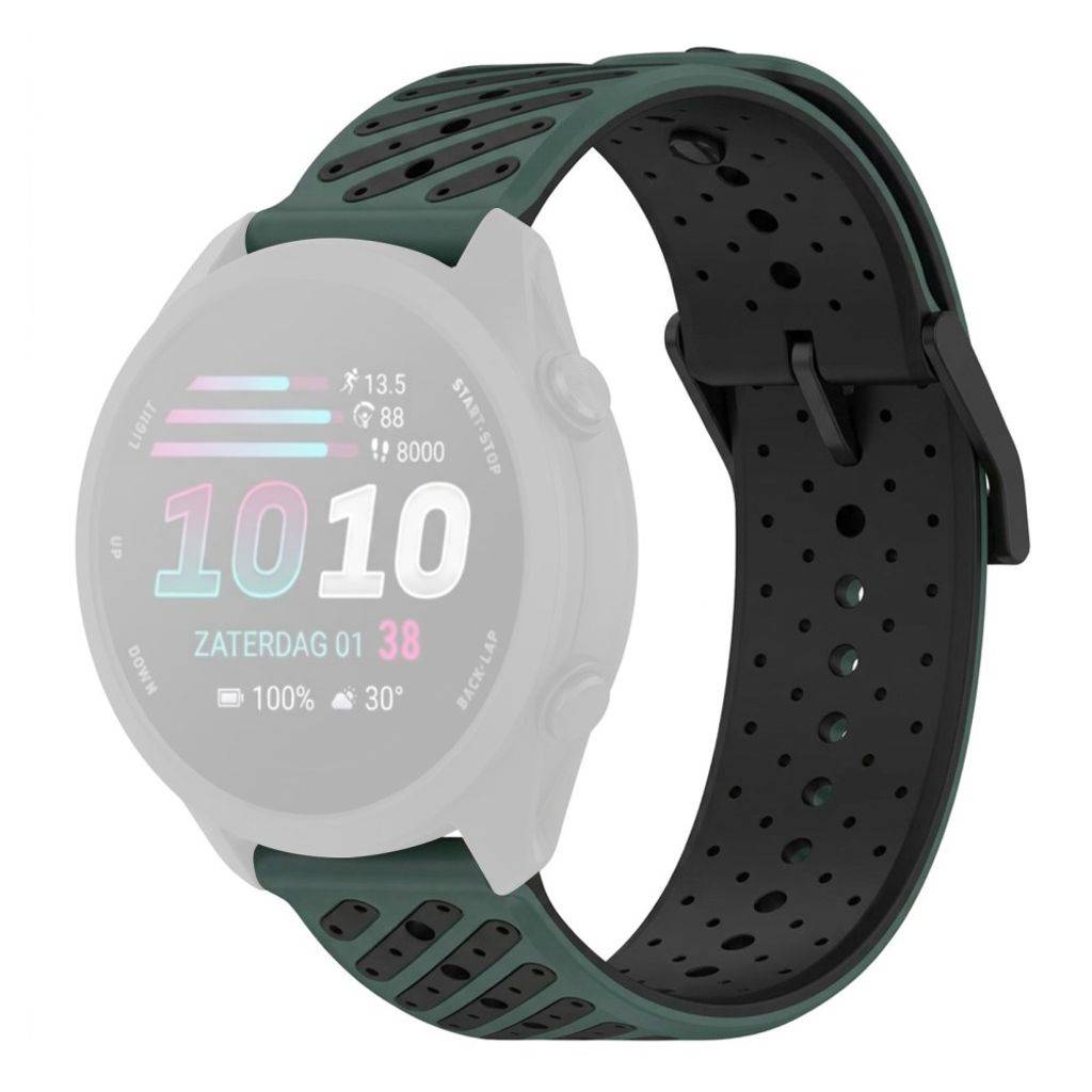 Garmin Forerunner 70/170/170 Music sport klockarmband i silikon - Grön/Svart