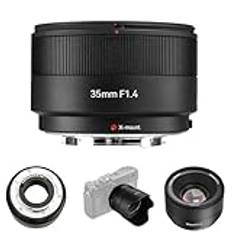 7hantverkare AF35 mm F1.4 autofokuslins, vidvinkel APS-C fängslande autofokus kameralins för fantastisk fotografering Fuji X-montering (svart) för Fuji X-T5 X-H2 X-T50 X-M5 X-T30 II X-Pro3 X-S20 X-E4