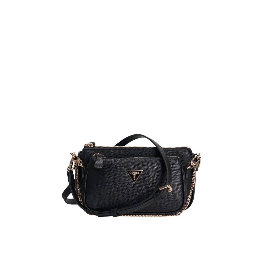 Guess Sort Crossbody Taske Saffiano Stil - Tasker - Dame - Sort - ONE SIZE - Uld