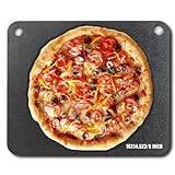 VEVOR Pizzastål, 40 cm x 36 cm x 3/8 cm pizzastallrik för ugn, förkryddad kolstål pizza baksten med 20 x högre konduktivitet, slitstark pizzapanna för utomhusgrill, inomhusugn