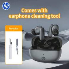 HP trådlösa EarPod-hörlurar: Gratis rengöringsverktyg, 30 timmars batteritid, lämpliga för sport och vardagsliv, kompatibla med , Android och iOS, stö - Hörlurar + rengöringspenna (Vit,svart,orange,blå,Mjölkvit)