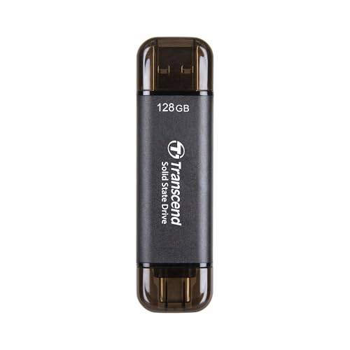 Transcend Portable SSD ESD310C 128 GB Type-A/Type-C kompatibel med PS4/PS5 svart – TS128GESD310C