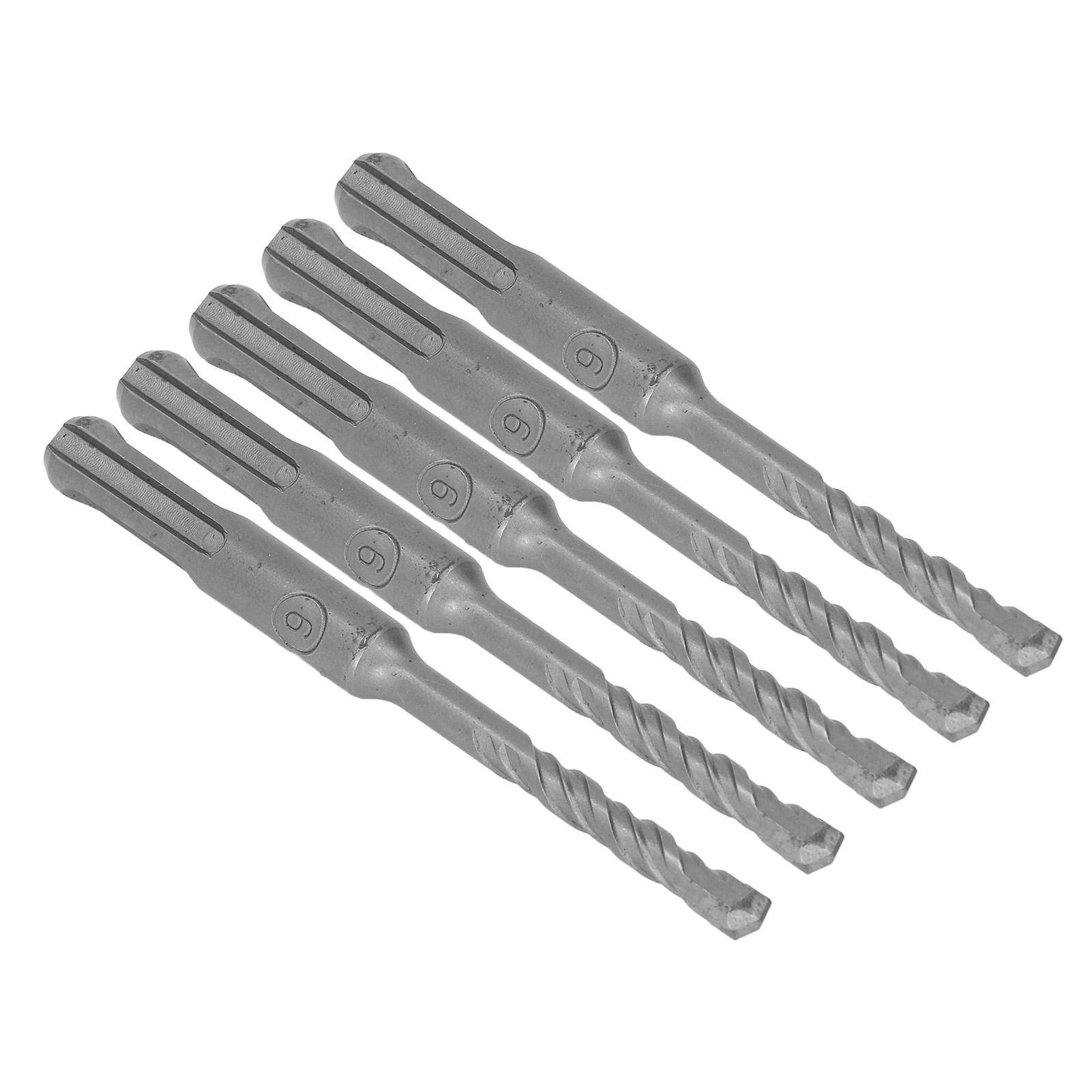 5 st Borrhammare Borrbit Cementerad Karbidspets Spiral 2 Spår Slagborr för Tegel Sten
