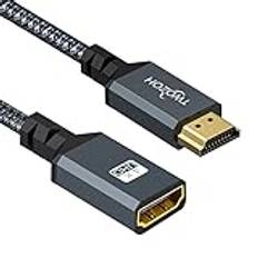 Twozoh HDMI förlängningskabel, Hona till Hane HDMI 2.0 Förlängning stöder 4K@60Hz 3D HDR (5M)