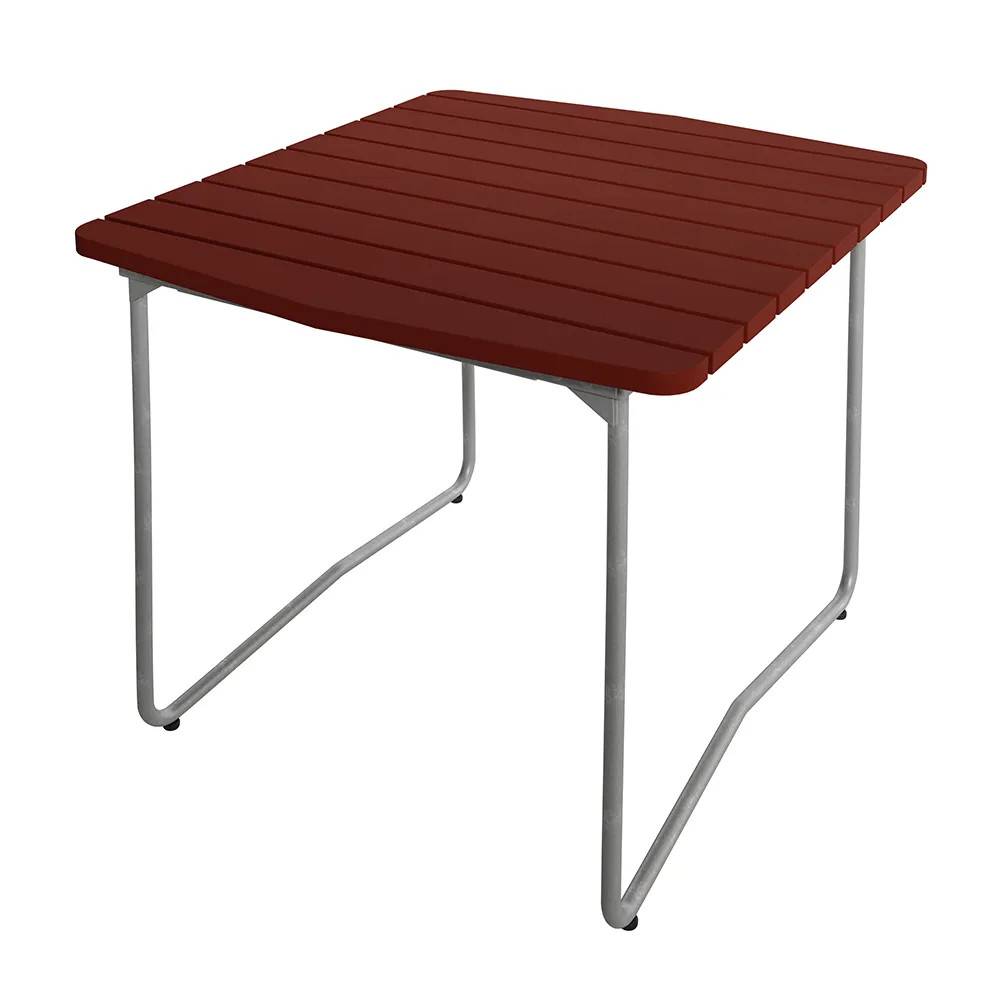 Grythyttan Stålmöbler, B31 bord 84 cm Mörkröd / Varmförzinkat