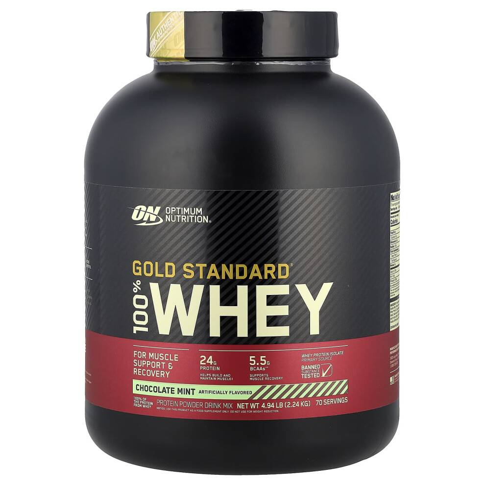 Optimum Nutrition, Gold Standard 100% Whey, Chokolade Minte, 4,94 pund (2,24 kg)