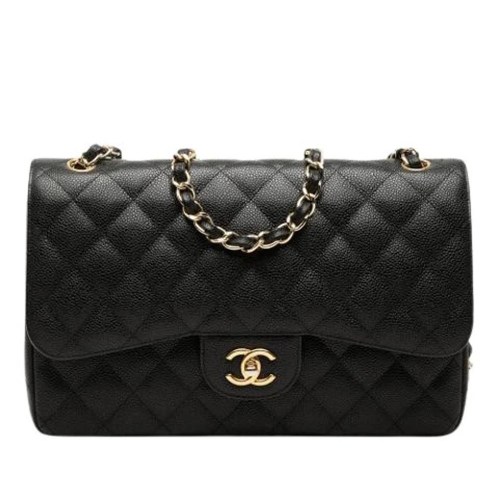 Chanel Vintage Pre-owned Double Flap Skuldertaske - Vintage - Dame - Sort - ONE SIZE - Uld