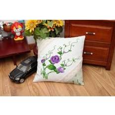 Gör-det-själv-broderi-kit rosenblommor örngott akrylgarn kuddfodral gobeläng canvas handarbete kuddfodral
