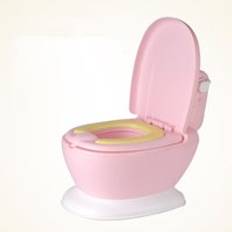 0-8 &#xE5;r gammal h&#xF6;g barn kul musik toaletter barn urinal kvinnlig baby rosa kommode baby pojke bl&#xE5; potta pu kudde simulering toalett - Rosa musik
