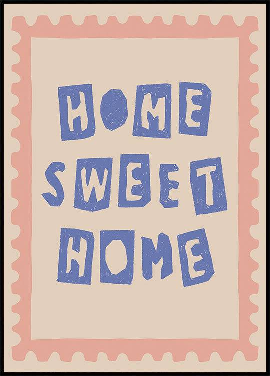 Home Sweet Home Typography Poster (40x50cm) - Plakater > Typografiska Posters, Barnväggskonst, missing sku