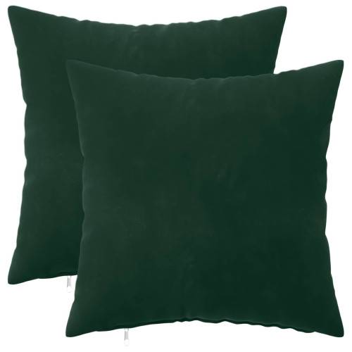 Kuddöverdrag 2 st HEERLEN Mörkgrön 45 x 45 cm Sammet