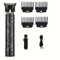 TEMU 1 Set Professional Hair Clipper And Beard Trimmer Kit, Golden & , Lithium Battery, Usb Charging Cordless Electric Grooming Set With 4 Guide Combs, ≤36v Working Voltage, Suitable For Men'