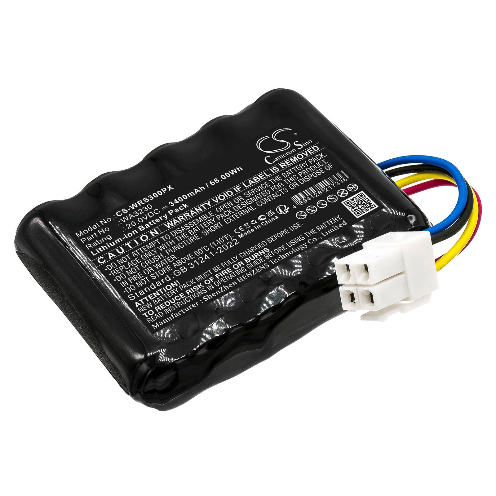 Batteri till Worx Landroid S 390m2 mfl 20V 3400mAh Li-ion