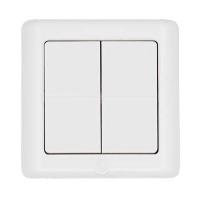 Shelly BLU Wall Switch 4 ZB DK, Bluetooth + Zigbee batteritryk til LK FUGA, hvid