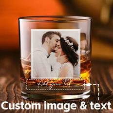 1 st, Personligt anpassat foto Bild Text Namn Whiskyglas, Whiskyglas, Anpassade 260 ml 8,8 oz Whiskyglas, anpassade glas med namn, anpassade presenter - flerfärgad (260ml/bildnamn)