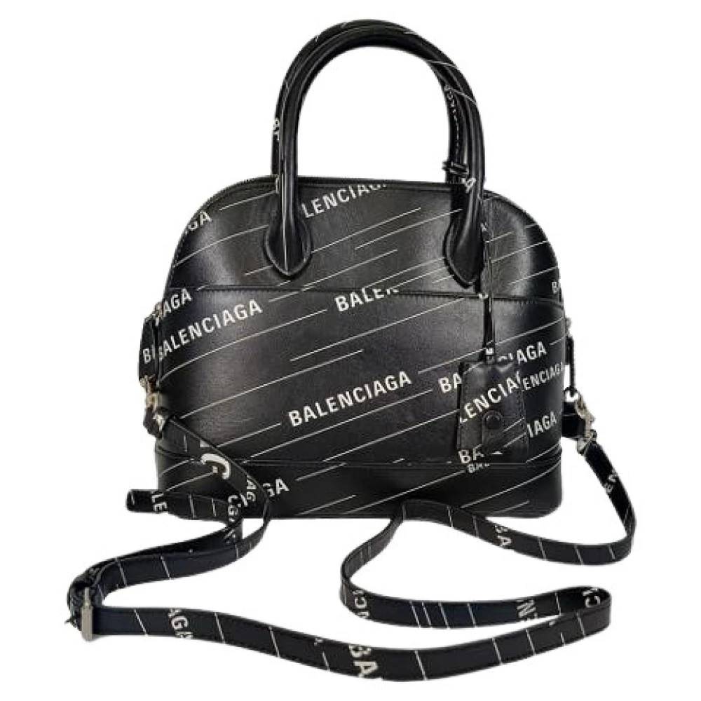 Balenciaga Vintage Pre-owned Small Logo Ville Printed Taske - Vintage - Dame - Sort - ONE SIZE - Uld