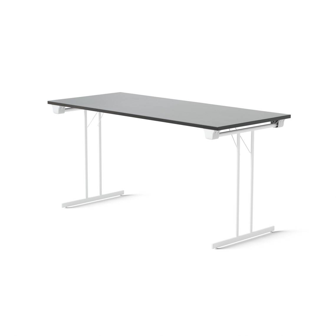 Klapbord Dinner Style, Størrelse 140 x 60 cm, Bordplade Sort, Stativ Hvid
