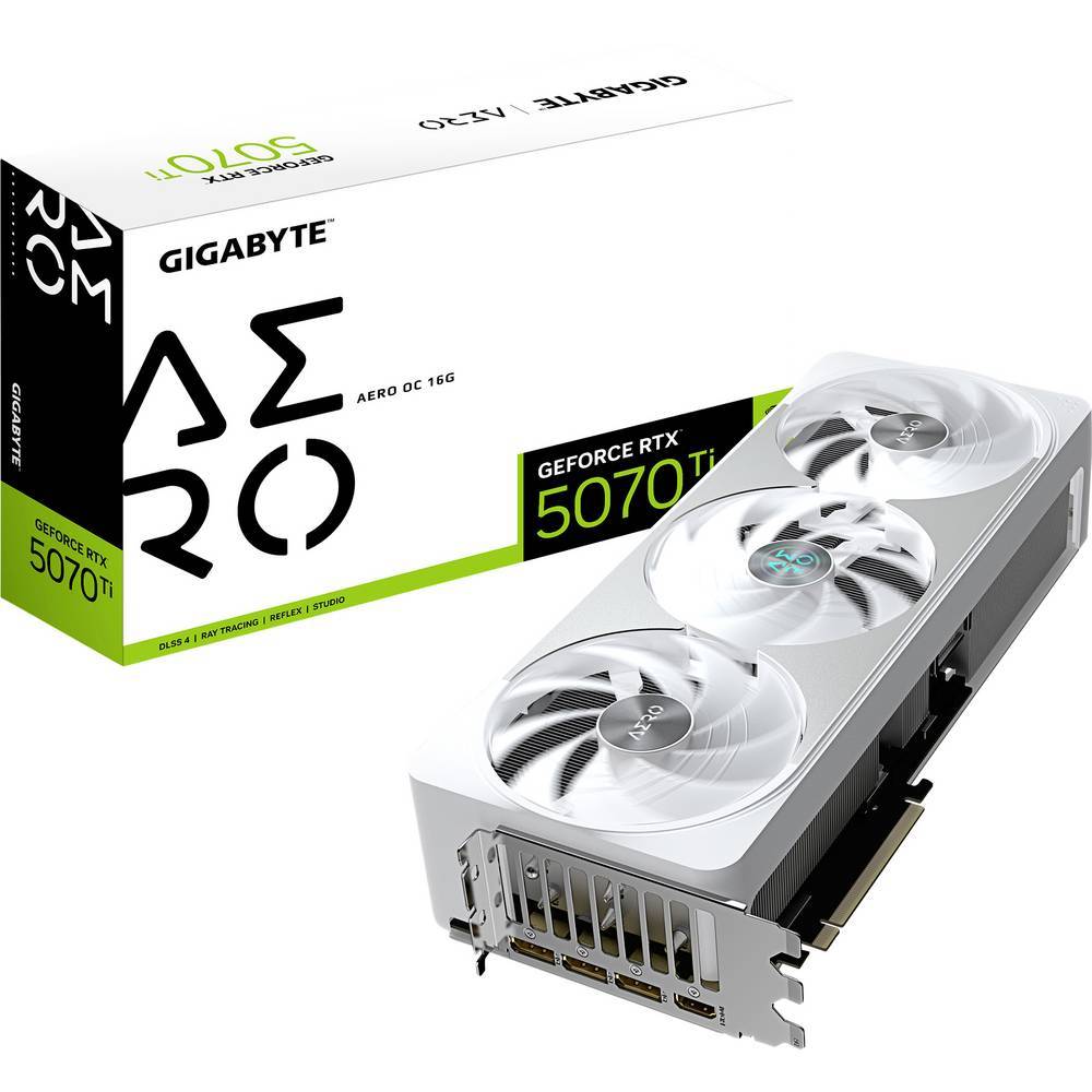 Gigabyte Grafikkort Nvidia RTX 5070 Ti GeForce RTX™ 5070 Ti AERO OC 16G 16 GB GDDR7 RAM PCIe x16 PCIe 5.0 x16
