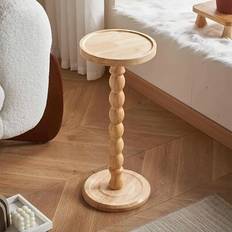 24D X 24B X 60H Cm Modernt Runt Sidobord i Trä, Sidobord, Soffbord, Nattduksbord, Multifunktionell Bas För Vardagsrum, Soffa, Sovrum, Dekoration, Möbl - Multifärgad (Träfärg,rosenträ färg,valnötsfärg)