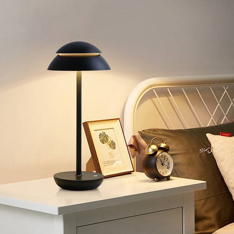 Aurelia Noire - Uppladdningsbar Trådlös Bordslampa med Inbyggd LED-belysning och Batteri - Svart